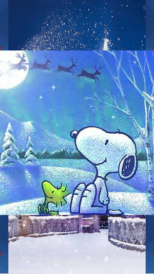 Snoopy Julebukk Bakgrunnsbilde — Snoopy jul Bakgrunner