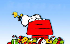 Snoopy julegaver bakgrunnsbilde — Snoopy jul Bakgrunner