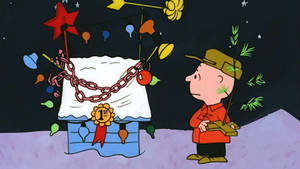 Bakgrunnsbilde med Snoopy julehusdekorasjoner — Snoopy jul Bakgrunner