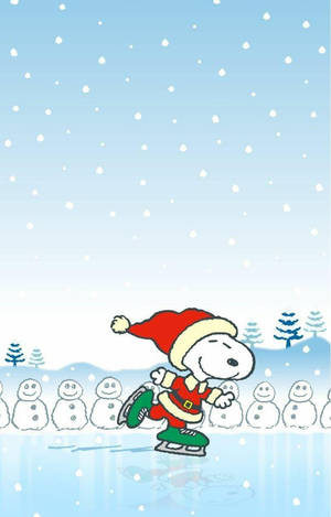 Snoopy juleiskøyting bakgrunnsbilde — Snoopy jul Bakgrunner