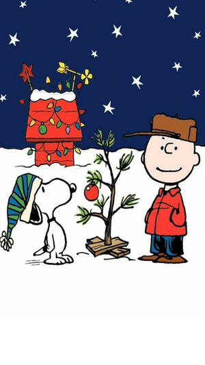 Bakgrunnsbilde Snoopy julekveld — Snoopy jul Bakgrunner