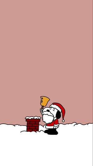 Bakgrunnsbilde av Snoopy Julepipeklokke — Snoopy jul Bakgrunner