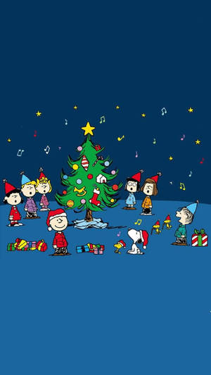 Snoopy julesang bakgrunnsbilde — Snoopy jul Bakgrunner