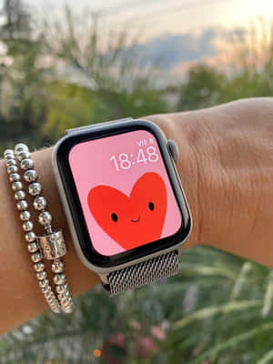 Søt Apple Watch-klokkeskjerm med hjerte