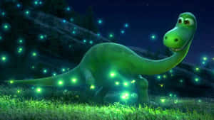 Søt babydinosaur som vandrer gjennom den frodige skogen — Søt dinosaur Bakgrunner