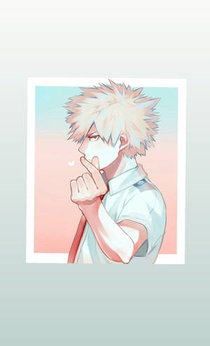 Søt Bakugo Hjertegest — Galaxy Tab S9 FE Bakgrunner