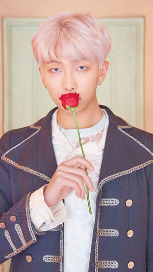 Søt BTS RM med rose