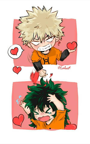 Søt Deku og Bakugou-tegneserie — Galaxy Tab Active5 Bakgrunner