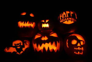 Søt estetisk Halloween-opplyste gresskar