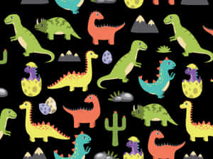Søt grønn dinosaur som utforsker den frodige skogen — Søt dinosaur Bakgrunner