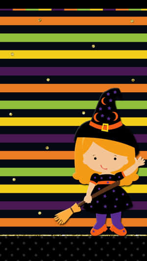 Søt liten heks — Tegneserie halloween Bakgrunner