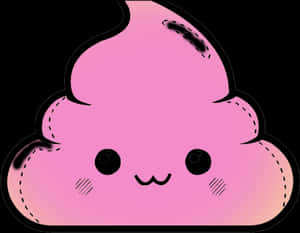 Søt rosa bæsj-emoji kawaii