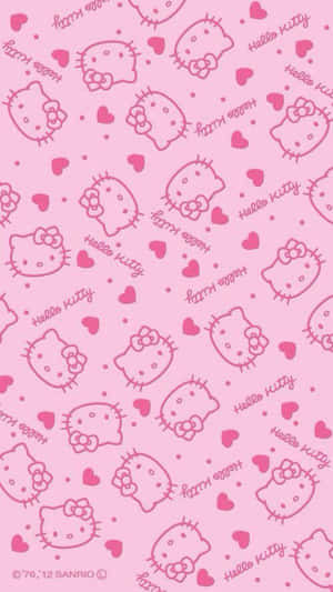 Søt rosa Hello Kitty hjerter veggbilde