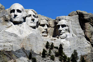 Sol som skinner på Mount Rushmore — Blå himmel Bakgrunner