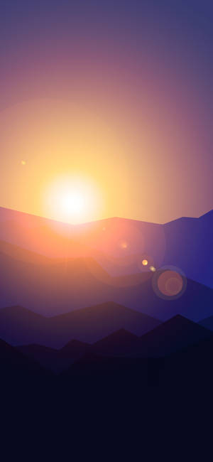 Solnedgang horisont minimalistisk Android — Samsung S23 Bakgrunner