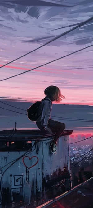 Solnedgang_ Kontemplasjon_ Anime_ Stil — Realme 15x Bakgrunner
