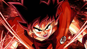 Bakgrunnsbilde av Son Goku i rødt