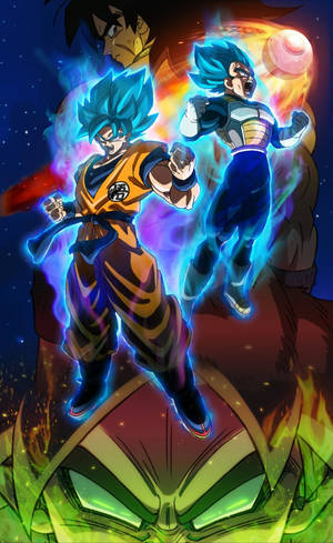 Dragon Ball Super Broly Super Saiyan Blue-bakgrunnsbilde — Galaxy Tab S9 FE Bakgrunner