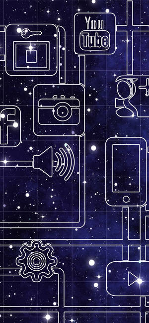 Sosiale Medier Geometriske Linjer — iPhone Xs Max Bakgrunner