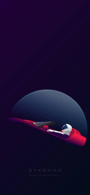 SpaceX Starman digital kunst bakgrunnsbilde — iPhone 18 Pro Max Bakgrunner