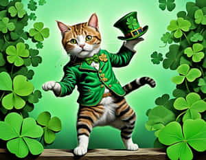 St. Patricks dag_Dansende katt_Illustrasjon.jpg