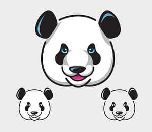Stiliserte pandaansikter illustrasjon — Søt panda Bakgrunner