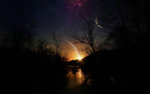 Planetfylt himmel om natten bakgrunnsbilde