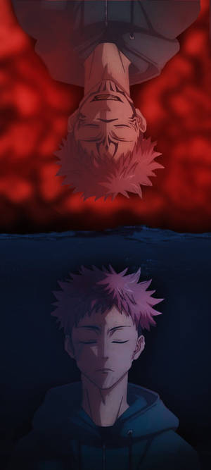 Sukuna Og Yuji Jujutsu Kaisen iPhone — Nokia G310 Bakgrunner