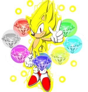 Super Sonic med kaossmaragder, HD PNG-nedlasting