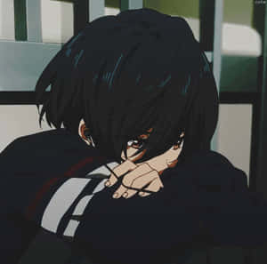 Sutrende gutt PFP — Trist anime GIF Bakgrunner