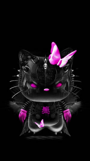 Svart Hello Kitty i mørkt kostyme — Cat Noir Bakgrunner