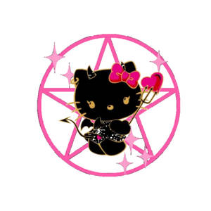 Svart Hello Kitty Halloween-stjernesymbol bakgrunnsbilde — Hello Kitty Halloween Bakgrunner