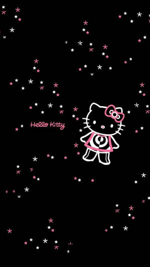 Svart Hello Kitty med stjerner — Cat Noir Bakgrunner