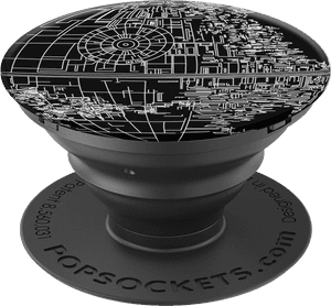Svart Pop Socket med grafisk design
