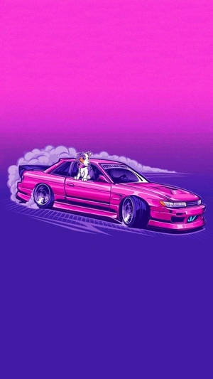 Synthwave JDM estetisk kunst — Kult GIF Bakgrunner