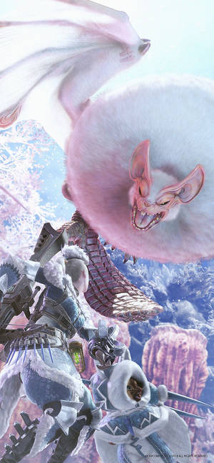 Paolumu Monster Hunter World mobilbakgrunnsbilde. — iPhone 14 Pro Bakgrunner