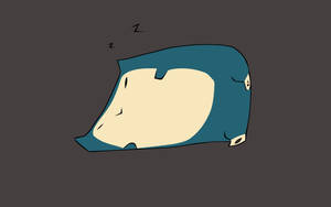 Blå Snorlax som sover i minimalistisk bakgrunn.
