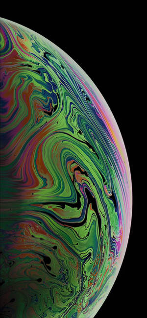 Marmorert grønn abstrakt halvboble iPhone XR-bakgrunn — iPhone Xr Bakgrunner