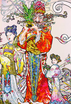 Takashi Murakami Familie 4K — Xiaomi Pad Bakgrunner