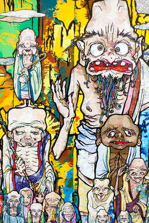 Takashi Murakami Seniors 4K — Xiaomi Pad 9 Pro Max Bakgrunner