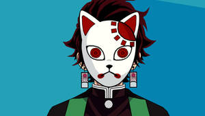 Tanjiro Demon Slayer Maske Grafikk bakgrunnsbilde — Rui Demon Slayer Bakgrunner