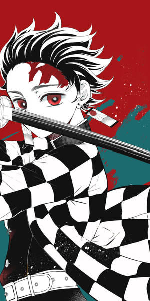 Tanjiro med sverd Demon Slayer iPhone-bakgrunnsbilde — Demon Slayer Nezuko Bakgrunner