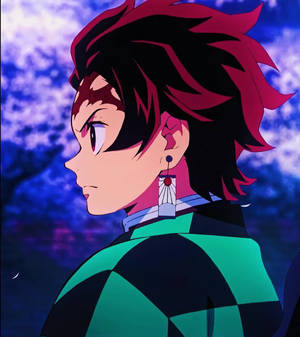 Tanjiro stirrende Demon Slayer PFP — Honor Magic V Bakgrunner