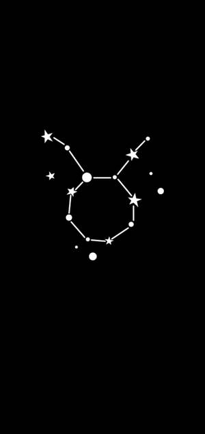 Bakgrunnsbilde med Taurus Zodiac i svart og hvit — iPhone 16 Pro Bakgrunner