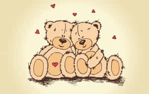 Teddybjørner søte valentiner digitalt kunstverk — Søt valentinsdag Bakgrunner
