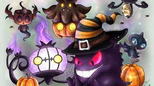 Tegneseriehalloween glitrende hekser bakgrunnsbilde