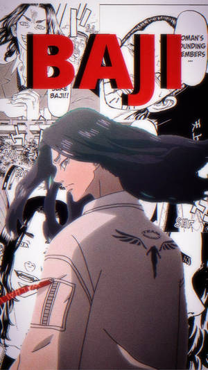 Tegneseriestil Baji Tokyo Revengers — Anime iPhone Bakgrunner