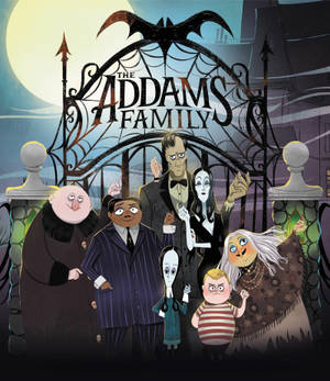 The Addams Family tegneserieillustrasjon bakgrunnsbilde — Galaxy Z Fold Bakgrunner