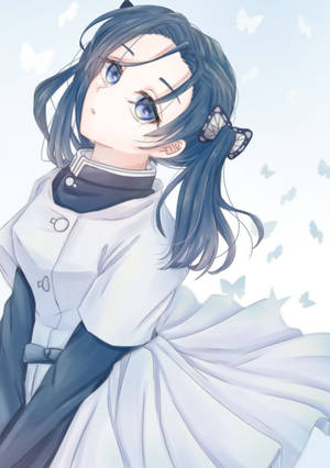Tiltrekkende Demon Slayer Aoi Kanzaki bakgrunnsbilde — IQOO Pad Bakgrunner