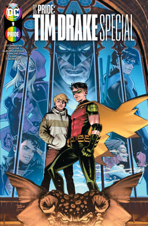Tim Drake svinger seg i aksjon som Red Robin i et urbant bylandskap — Honor MagicPad4 Bakgrunner